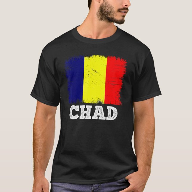 Camiseta Bandera de época Chad Bandera retro país Chad (Anverso)