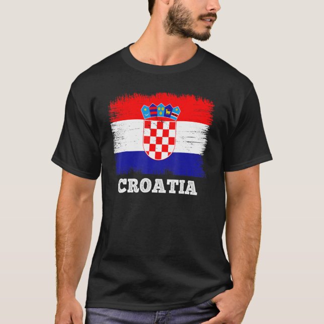 Camiseta Bandera de época Croacia Bandera retro país croata (Anverso)