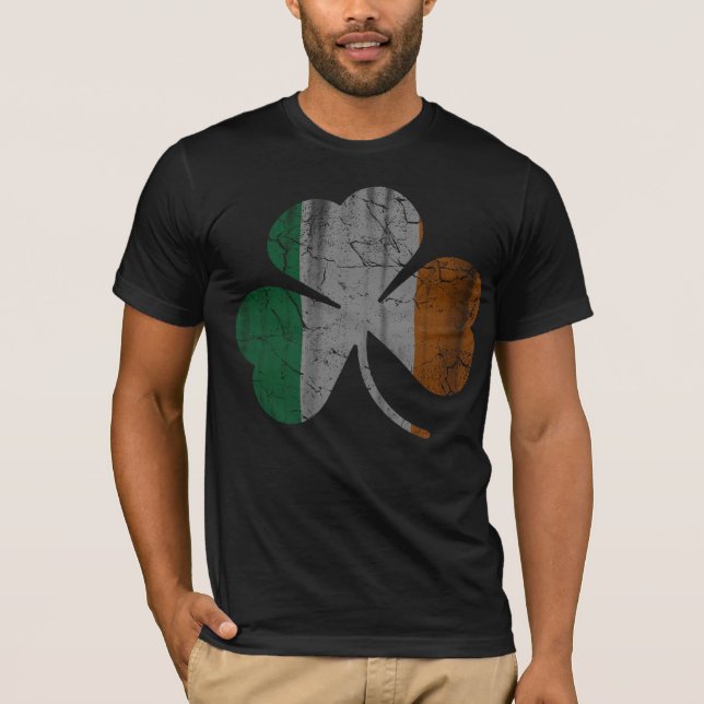 Camiseta Bandera de época de Irlanda Shamrock (Anverso)