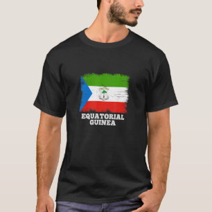 Camiseta Bandera de época Ecuatori, bandera retro de Guinea