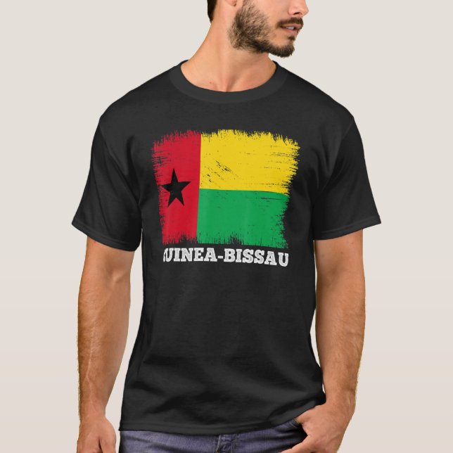 Camiseta Bandera de época Guinea Bissau Bandera retro Biske (Anverso)