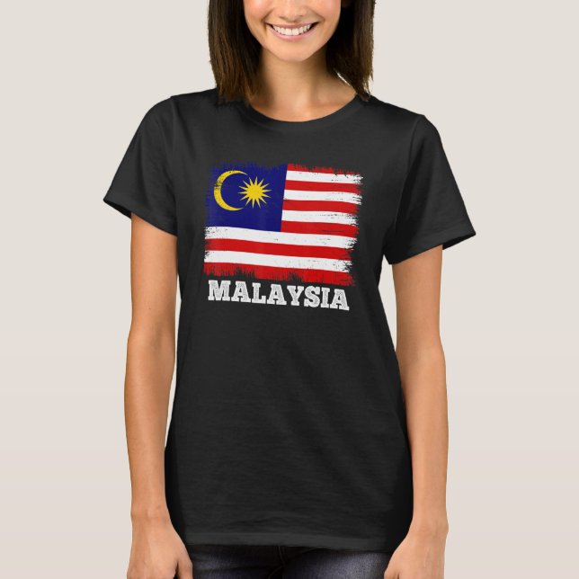 Camiseta Bandera de época Malasia país bandera retro Malasi (Anverso)