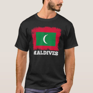 Camiseta Bandera de época Maldivas país bandera retro maldi