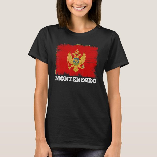 Camiseta Bandera de época Montenegro Bandera retro monteneg (Anverso)