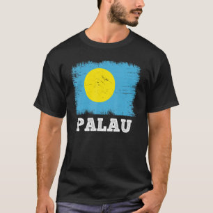 Camiseta Bandera de época Palau País Bandera Retro Palauan