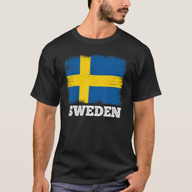 Camiseta Bandera de época Suecia País Bandera retro Sueco (Anverso)