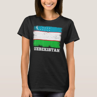 Camiseta Bandera de época Uzbekistán país bandera retro Uzb