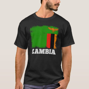 Camiseta Bandera de época Zambia Bandera retro país Zambia