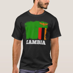 Camiseta Bandera de época Zambia Bandera retro país Zambia