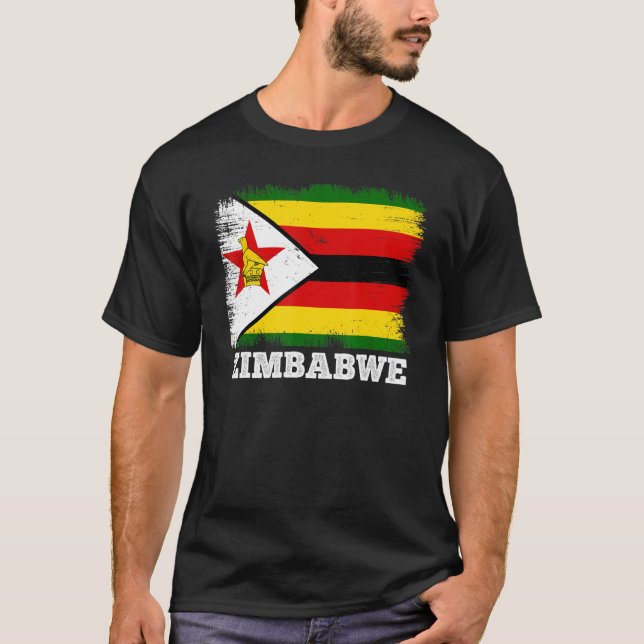 Camiseta Bandera de época Zimbabue Bandera retro Zimbabue (Anverso)