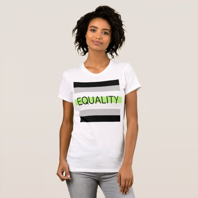 Camiseta Bandera de EQUALITY Agender (Anverso completo)