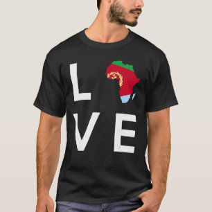 Camiseta Bandera de Eritrea ama a África Continente silueta