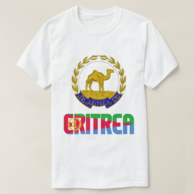 Camiseta Bandera de Eritrea y Patriótico Del Escudo De Arma (Diseño del anverso)
