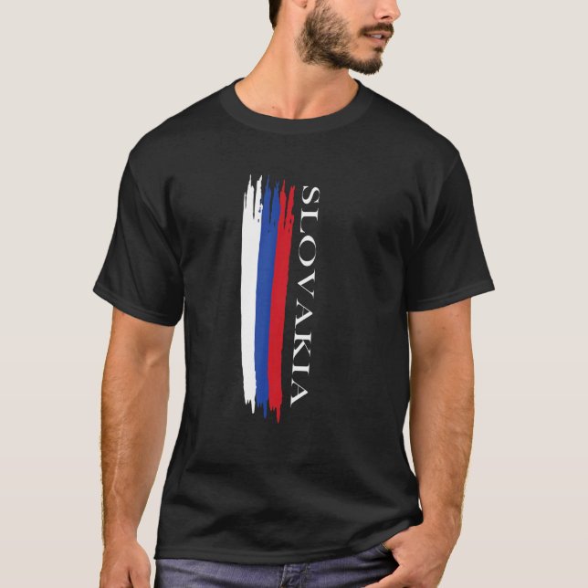 Camiseta Bandera de Eslovaquia Bandas de color (Anverso)