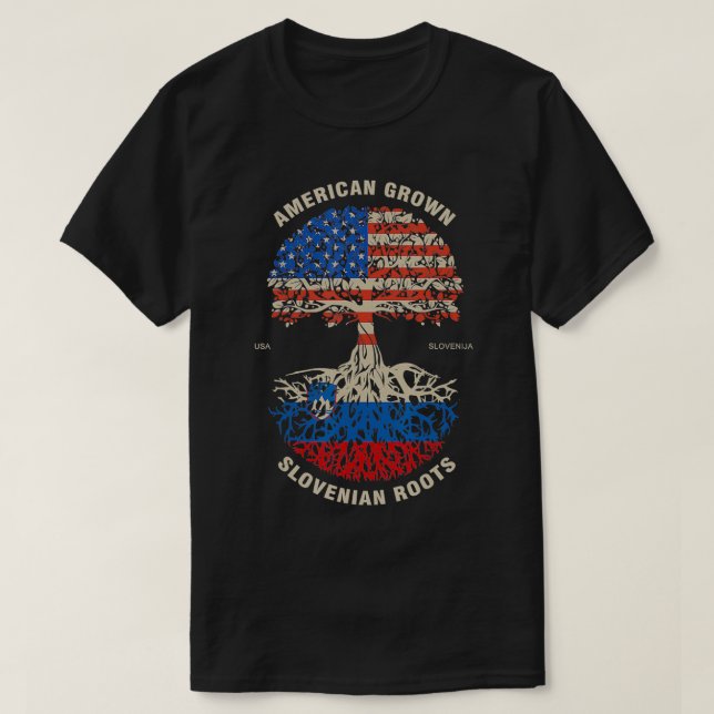 Camiseta Bandera de Eslovenia de raíces eslovenas cultivada (Diseño del anverso)
