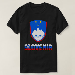 Camiseta Bandera de Eslovenia y Patriótico Del Escudo De Ar