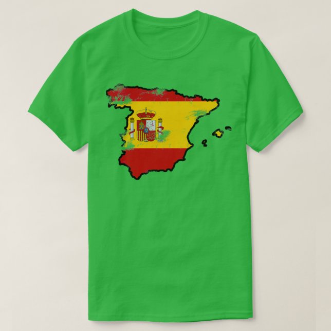 Camiseta Bandera de España como tarjeta vintage (Diseño del anverso)