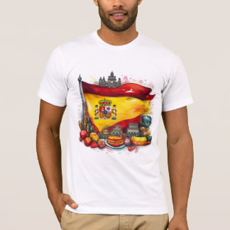 Camiseta Bandera de España con diseño de cocina tradicional