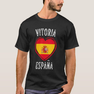 Camiseta Bandera de España Corazón Ciudad de Vitoria