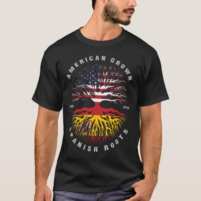 Camiseta Bandera de España de raíces españolas cultivadas e (Anverso)