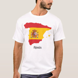 Camiseta Bandera de España en diseño de recuerdo de mapas