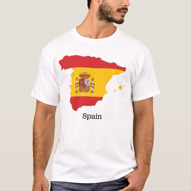 Camiseta Bandera de España en diseño de recuerdo de mapas (Anverso)