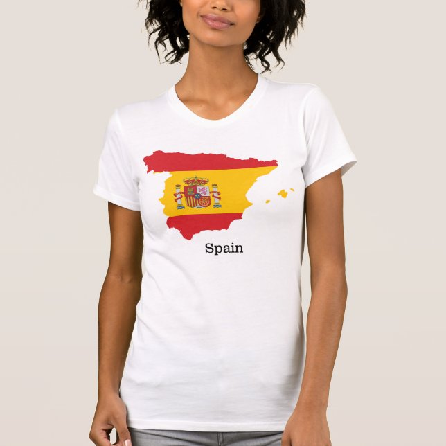 Camiseta Bandera de España en diseño de recuerdo de mapas (Anverso)