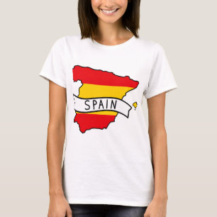Camiseta Bandera de España Mapa Patriótico Orgullo Español