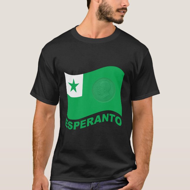 Camiseta Bandera de esperanto+texto y zamenhof, (Anverso)