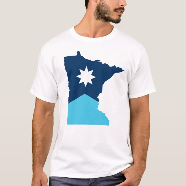 Camiseta Bandera de esquema de estado de Minnesota North St (Anverso)
