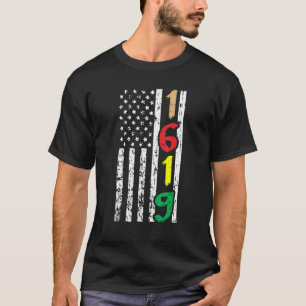 Camiseta Bandera de Estados Unidos 1619 Guay Afroamericano
