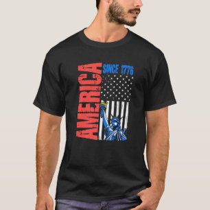 Camiseta Bandera de Estados Unidos 1776 Estatua de la Liber