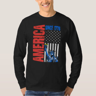 Camiseta Bandera de Estados Unidos 1776 Estatua de la Liber