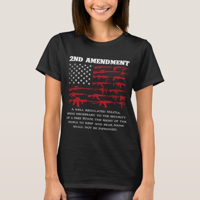 Camiseta Bandera de Estados Unidos 2ª enmienda Incendio a a (Anverso)