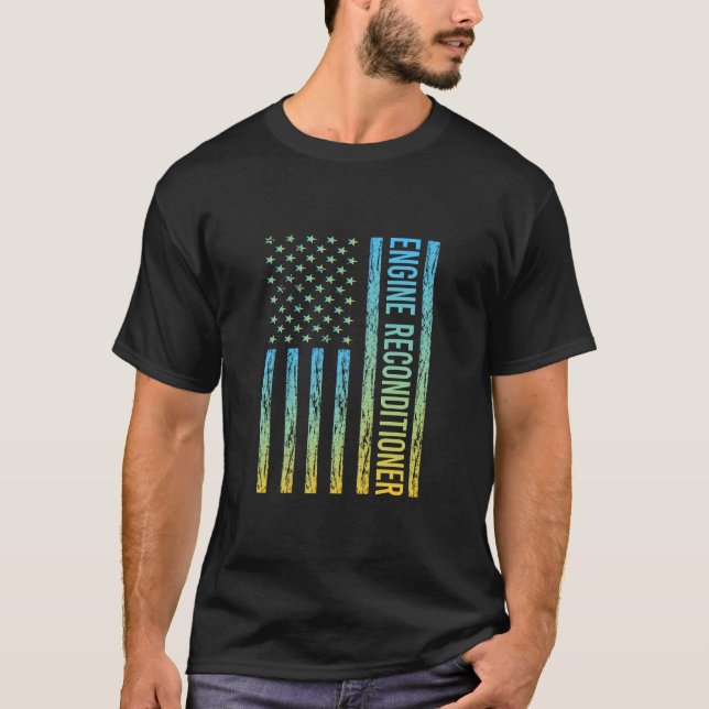 Camiseta Bandera de Estados Unidos amarilla azul - Recondic (Anverso)