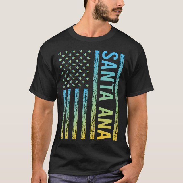 Camiseta Bandera de Estados Unidos amarilla azul - Santa An (Anverso)