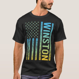 Camiseta Bandera de Estados Unidos amarilla azul - Winston