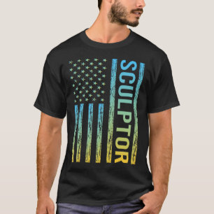 Camiseta Bandera de Estados Unidos amarillo azul - Escultor