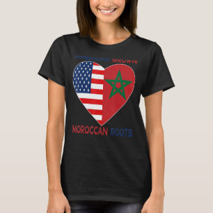 Camiseta Bandera de Estados Unidos Americano Amor Marruecos