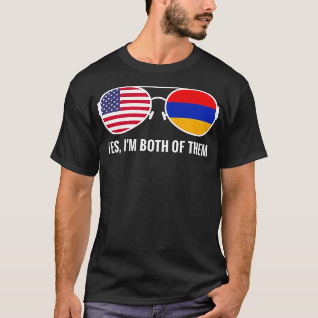 Camiseta Bandera de Estados Unidos Armenia gafas de sol par (Anverso)