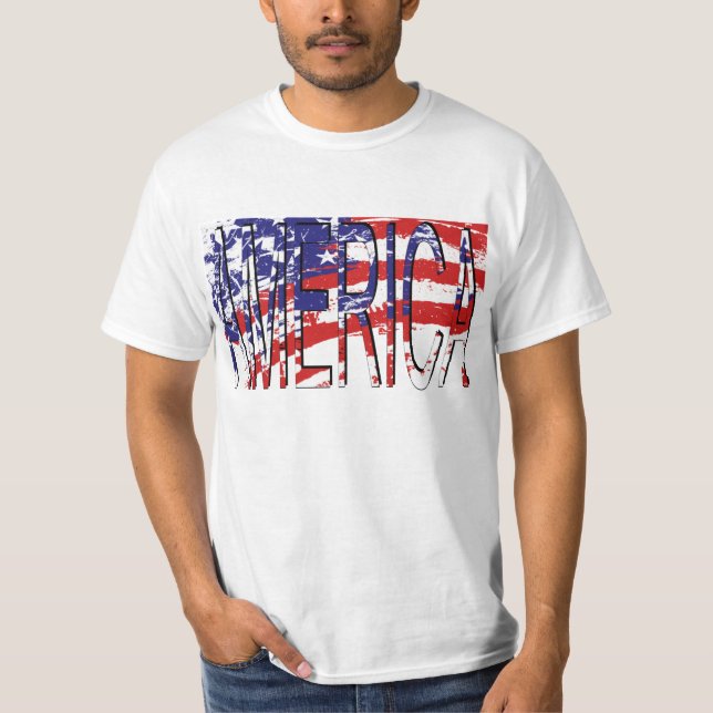 Camiseta Bandera de Estados Unidos asombrosa Fab de dos ton (Anverso)