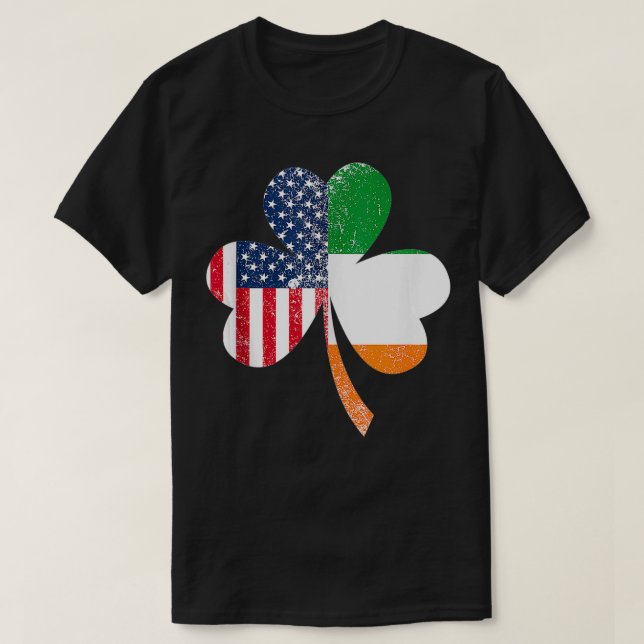 Camiseta Bandera de Estados Unidos Bandera irlandesa regalo (Diseño del anverso)