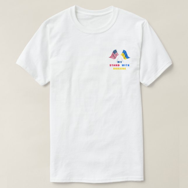 Camiseta Bandera de Estados Unidos - Bandera ucraniana - Ap (Diseño del anverso)