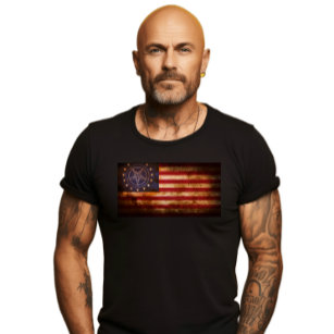 Camiseta Bandera de Estados Unidos Baphomet T-Shirt