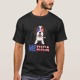 Camiseta Bandera De Estados Unidos Bernard Dog Gafas De Sol