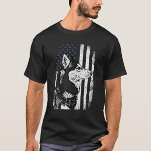 Camiseta Bandera de Estados Unidos blanca y negra con probl