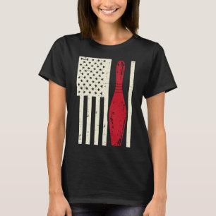 Camiseta Bandera de Estados Unidos Bowling Pin Vintage Patr