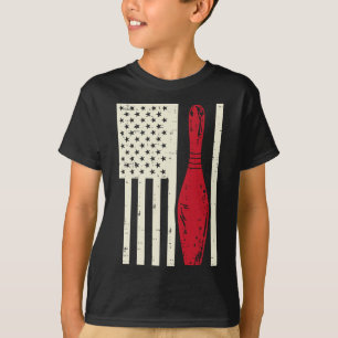 Camiseta Bandera de Estados Unidos Bowling Pin Vintage Patr