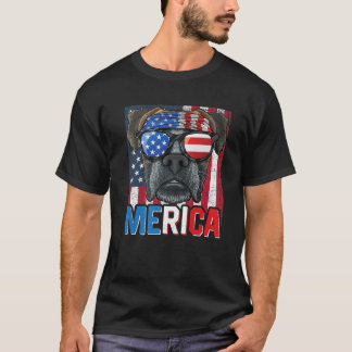 Camiseta Bandera De Estados Unidos Boxer 4 De Julio Perro E