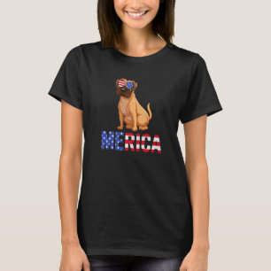 Camiseta Bandera De Estados Unidos Boxer Perro Gafas De Sol